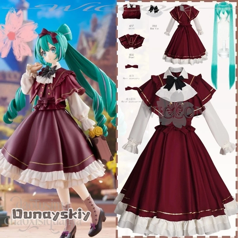 Фото Diy Ss S@Anime Game Project Sekai Косплей Mikkuu Костюм Новый Классический Лолита Коричневый Красный Винтаж Элегантное Платье Twin Halloween №2