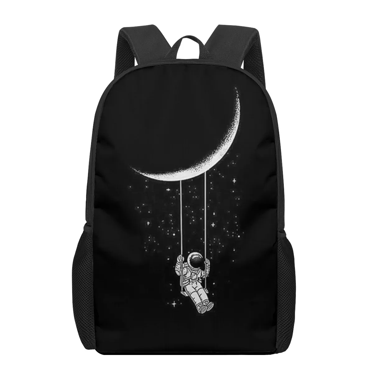 Artistic black white illustration 3D Pattern School Bag for Children Girls Boys Casual Book Bags Kids Backpack Boys Girls School
