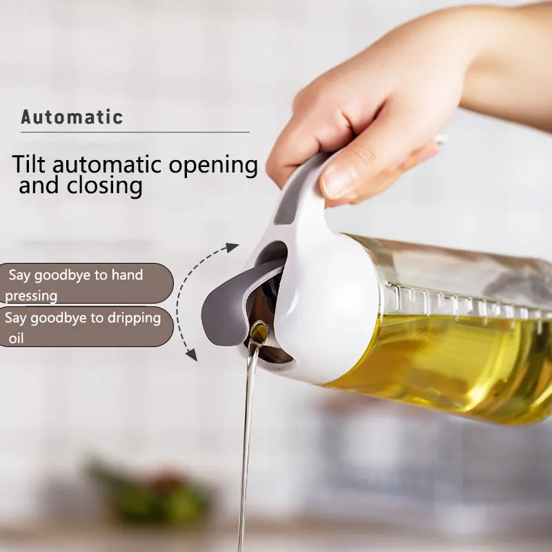 

300/630ml Kitchen Oil Pot Vinger Olive Contanier Glass Bottle Soy Sauce Seasoning Condiment Dispenser Storage Jar Cocina Gadgets