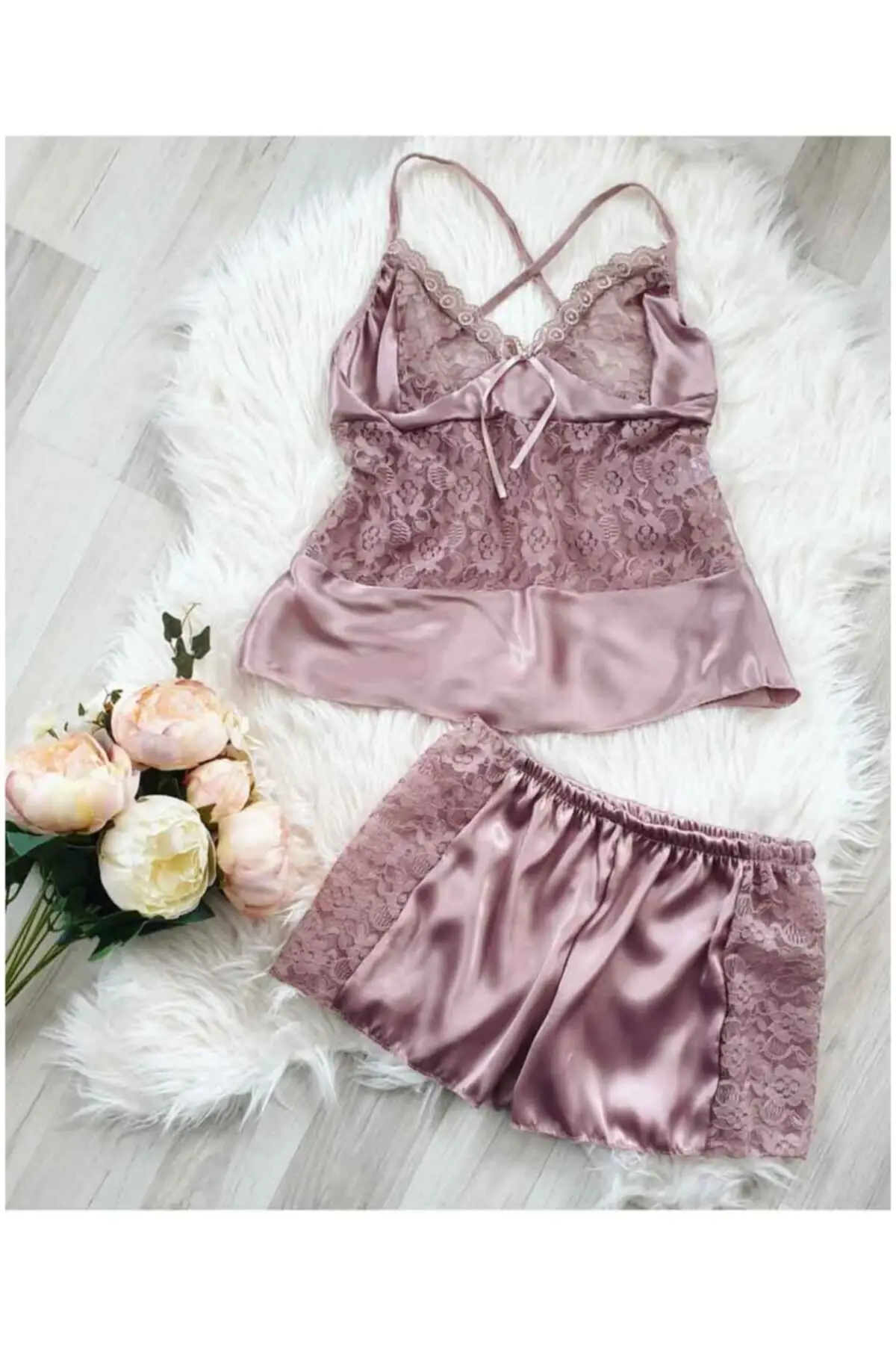 

Women's Pajamas Silk Satin Shorts Set Sleep Lounge Pajamas Nightwear Sleepwear Night Suit Casual Home Clothing