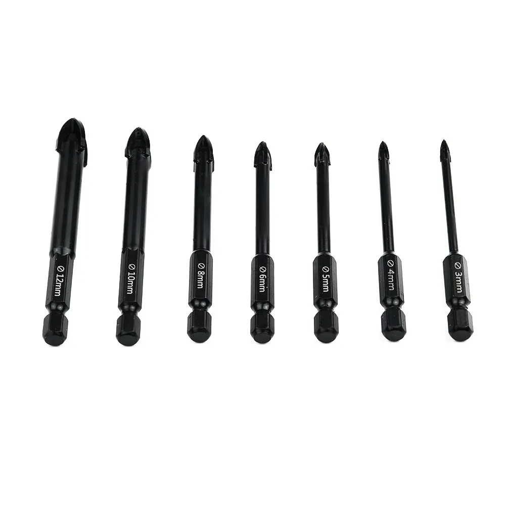 

Glass Drill Bit Set Tungsten Carbide Glass Drill Bit Set Alloy Carbide Point With 4 Cutting Edges Tile & Glass Cross Spear Head