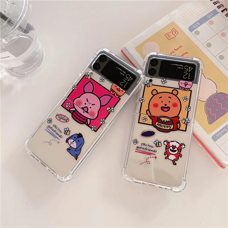 

Folding Cartoon Photo Cute Animal Phone Case for Samsung Galaxy Z Flip 3 5G Hard PC Back Cover for ZFlip3 Case Protective Shell