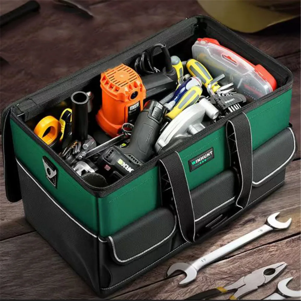 

Rectangular Waterproof Tool Bag Wear Resistant with Strap Large Capacity Bag Tools Increase Capacity for Electrician Carpentry