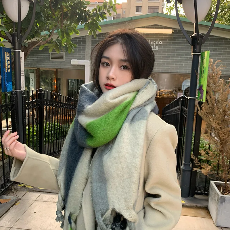 

Женский Длинный шарф в оплетке, теплый плотный шарф, модный аксессуар для осени и зимы, 2022