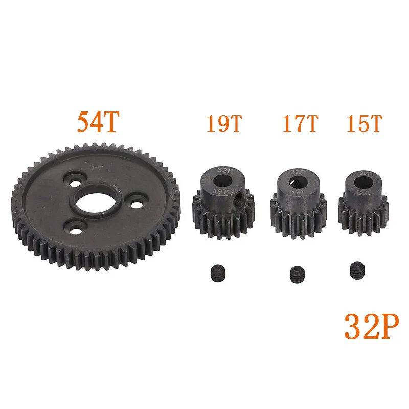 54T 15T 17T 19T Motor Gears Steel Metal Spur Gear for Traxxas Slash 4x4 E-Revo