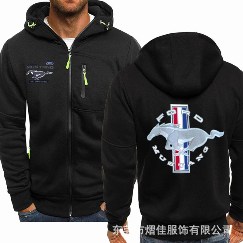 

Новинка 2023, модная мужская Весенняя новая Толстовка для мотоциклистов MUSTANG, хлопковая повседневная мужская толстовка на молнии