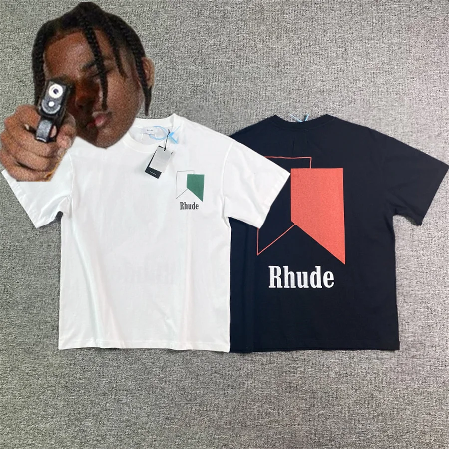 

Рубашка с коротким рукавом для мужчин и женщин, топ с принтом ревеня 2023ss, с винтажным Четырехсторонним принтом, 1:1