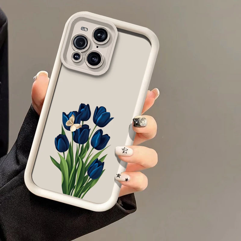 Чехол для телефона с рисунком синих цветов для OPPO F19 Pro Plus F19S F21 Find X8 X5 Pro X3 Lite F9 F17, силиконовый матовый противоударный чехол (art.: 3920db4fdbfd4) - 3920db4fdbfd4