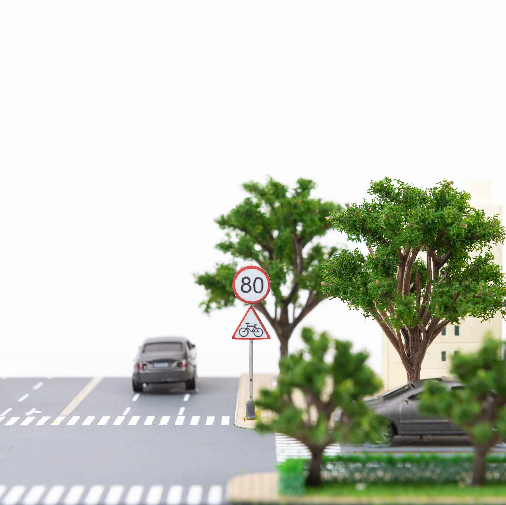 

Mini Road Traffic Sign Set Building Sand Table Outdoor Model Car Garage Street Scene Landscape Diorama Materials