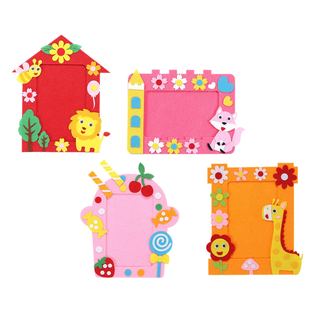 

Frame Photo Picture Frames Diy Craft Non Woven Kids Cartoonsummer Crafts Feltdesktop Children Colorful Paper Kit Toddler Spring