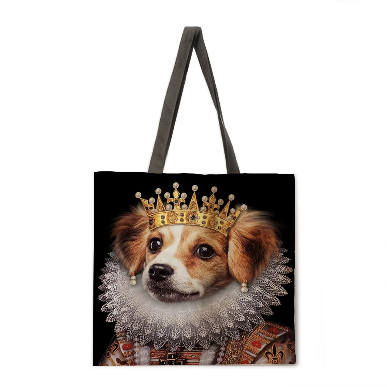 

Famous paintings and cat dog prints women's handbag linen reusable shopping bag women's shoulder bag main women's handbag