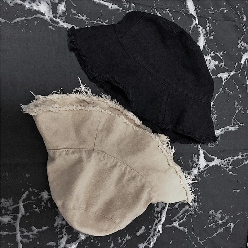 Шляпа рыбака унисекс с грубыми краями Ulzzang в стиле Харадзюку хлопковая кепка от