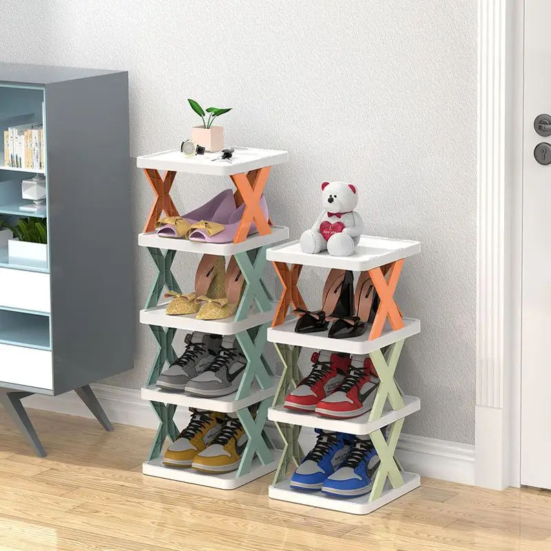 

Narrow Simple Shoe Rack At The Door Small Household Shoe Rack Office Dormitory Small Shoe Cabinet for Seam Storage Shoes Rack