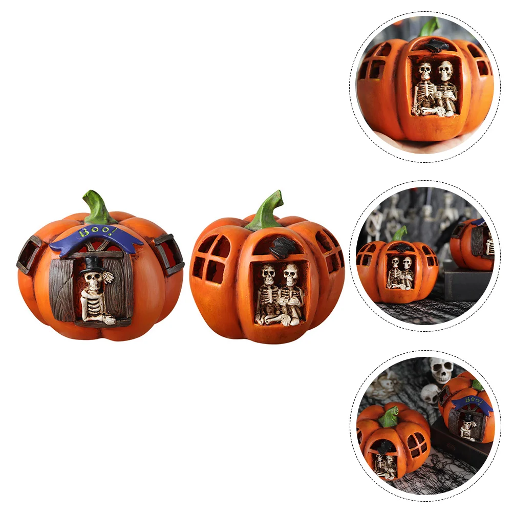 

2Pcs Fall Home Decor Party Gift Home Lanterns Pumpkin Lamp for Atmosphere Lamp