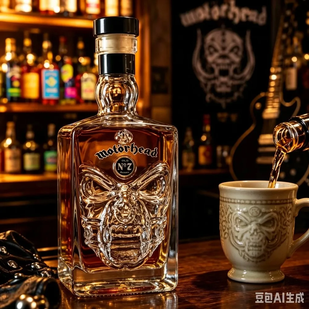 Фото Декантер для виски Motorhead Lemmy Warpig Skull Glass, декор для бара в стиле хэви-метал/рок, уникальный подарок для поклонников Motörhead. №2