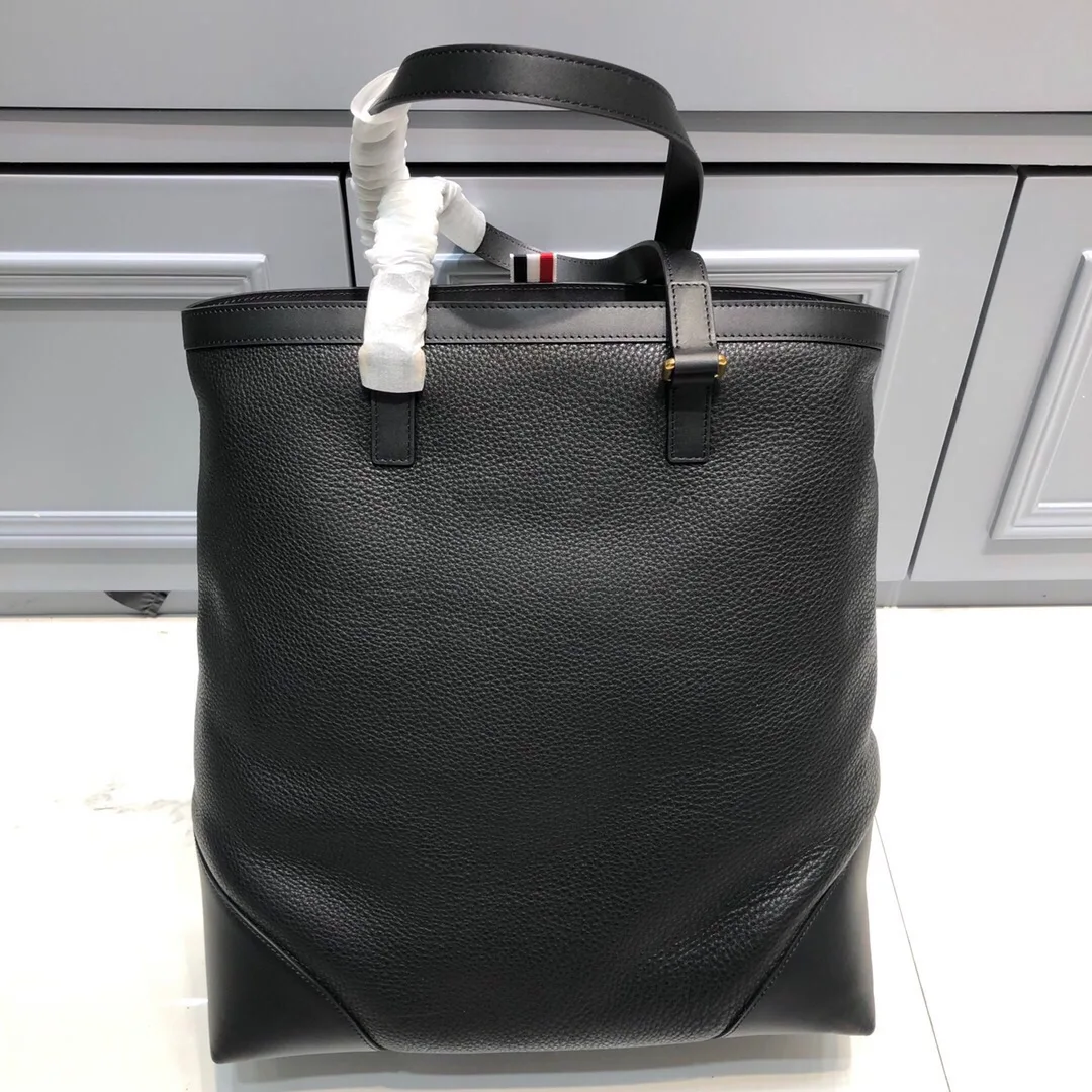 New TB Men Briefcase Bag Black Genuine Leather Trendy Business Briefcase Famous Brand Messenger Computer Laptop Handbag