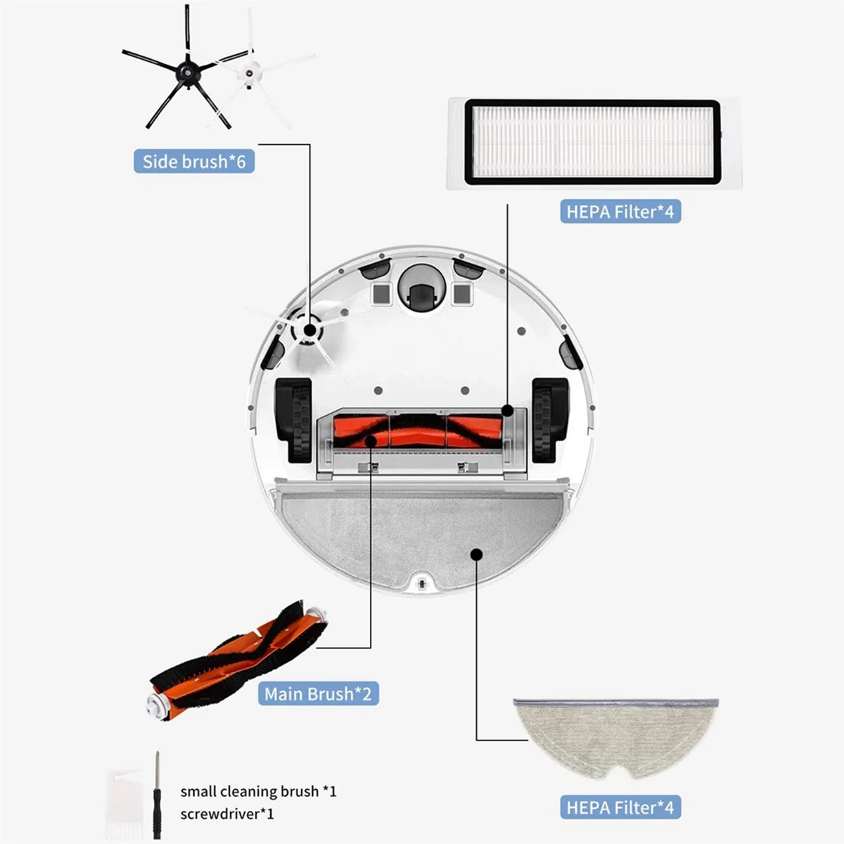 Для Xiaomi Roborock S5 Max S6 Pure MaxV Запасные части для пылесоса Основная боковая щетка