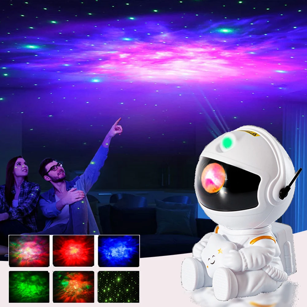 

NEW Starry Sky Projector Astronaut Projector Galaxy Stars Night Light LED Lamp for Room Decorative Children Birthday Party Gifts
