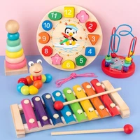 montessori wooden toys for babies developmment games kids puzzle wood stacking toy early learning educational toys for children