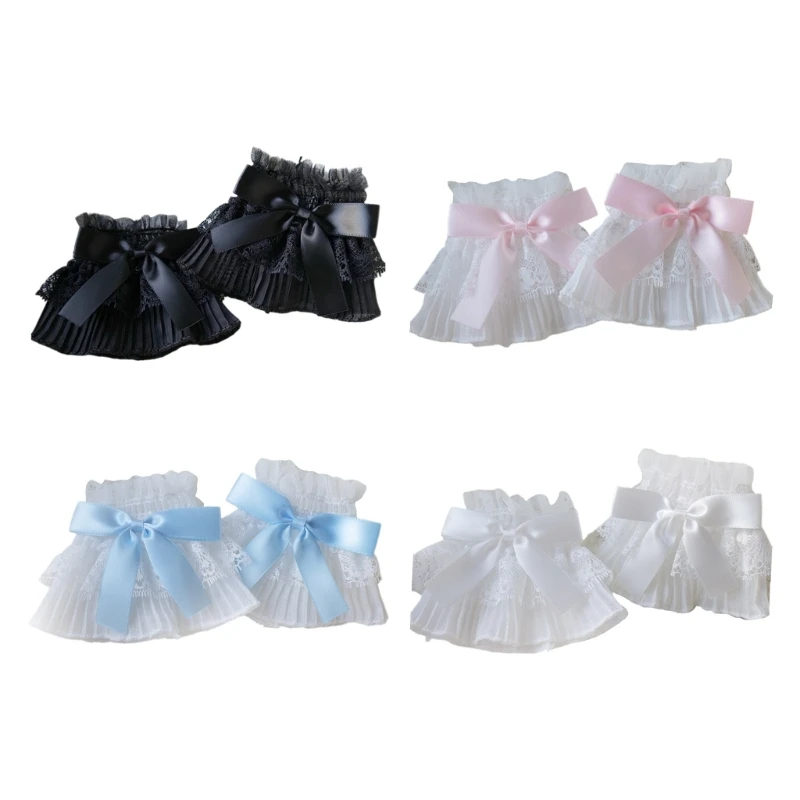 

Wrist Cuffs for Girl Ruffle Detachable Pleated Cuffs Lovely Shirt Sleeve Cuffs