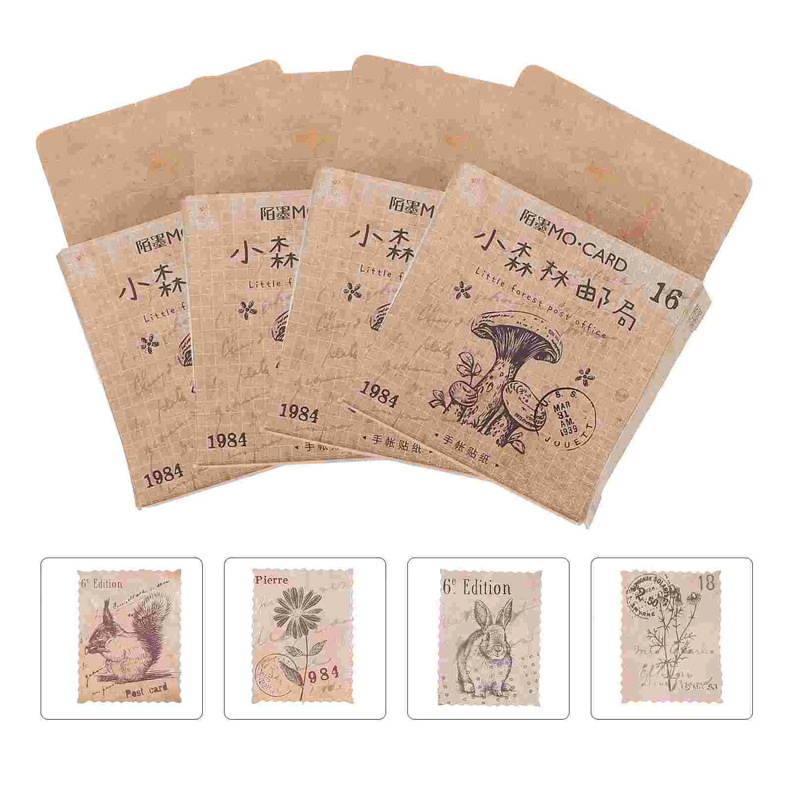 

184Pcs Adhesive Post Stamp Stickers Decorative Decals Envelope Gift Bag Seal