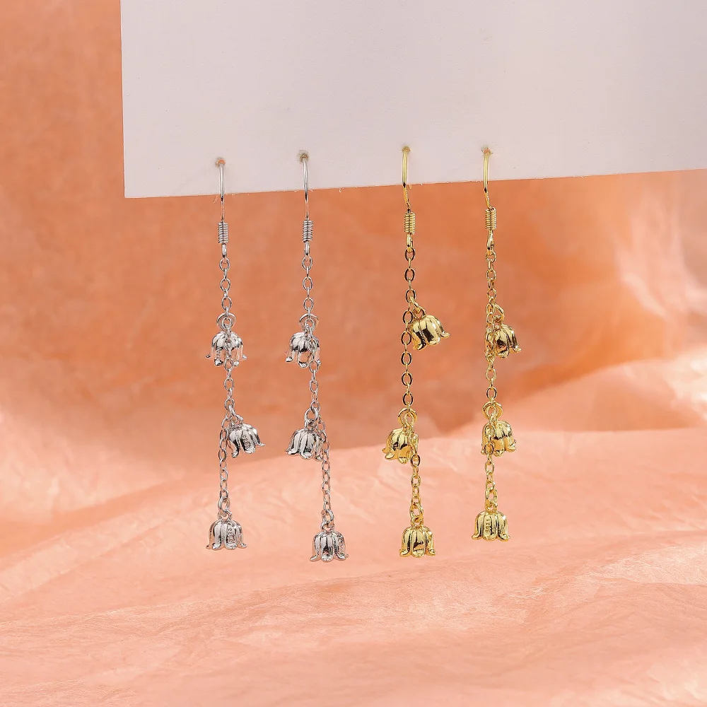 

Korean Temperament Tassel Flower Drop Earrings for Women Long Eardrop Piercings Earhook Exquisite Party Jewelry Gifts Pendientes