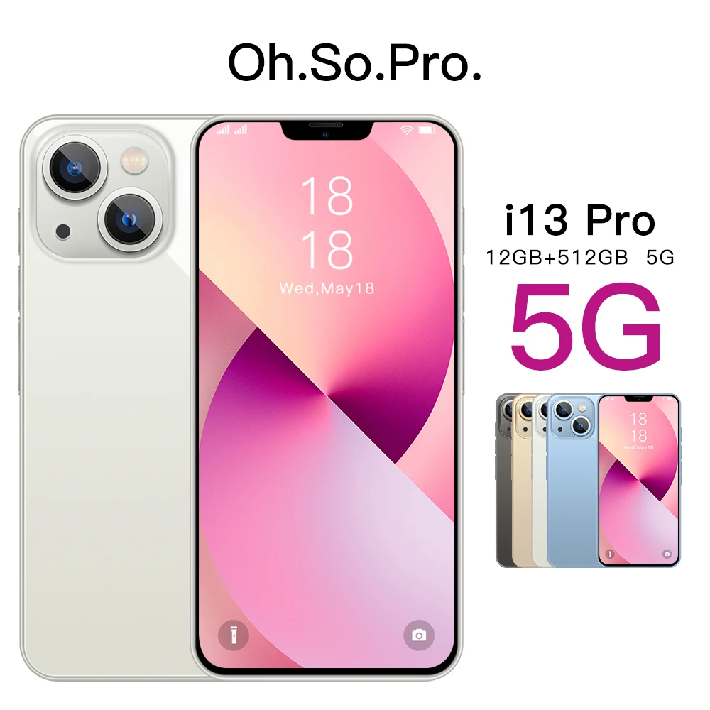 smar phone i13 pro max 6000mah 5g android 11 16gb 512gb 6 7inch unlock celular dace core finger phone 4g cellphones free global shipping