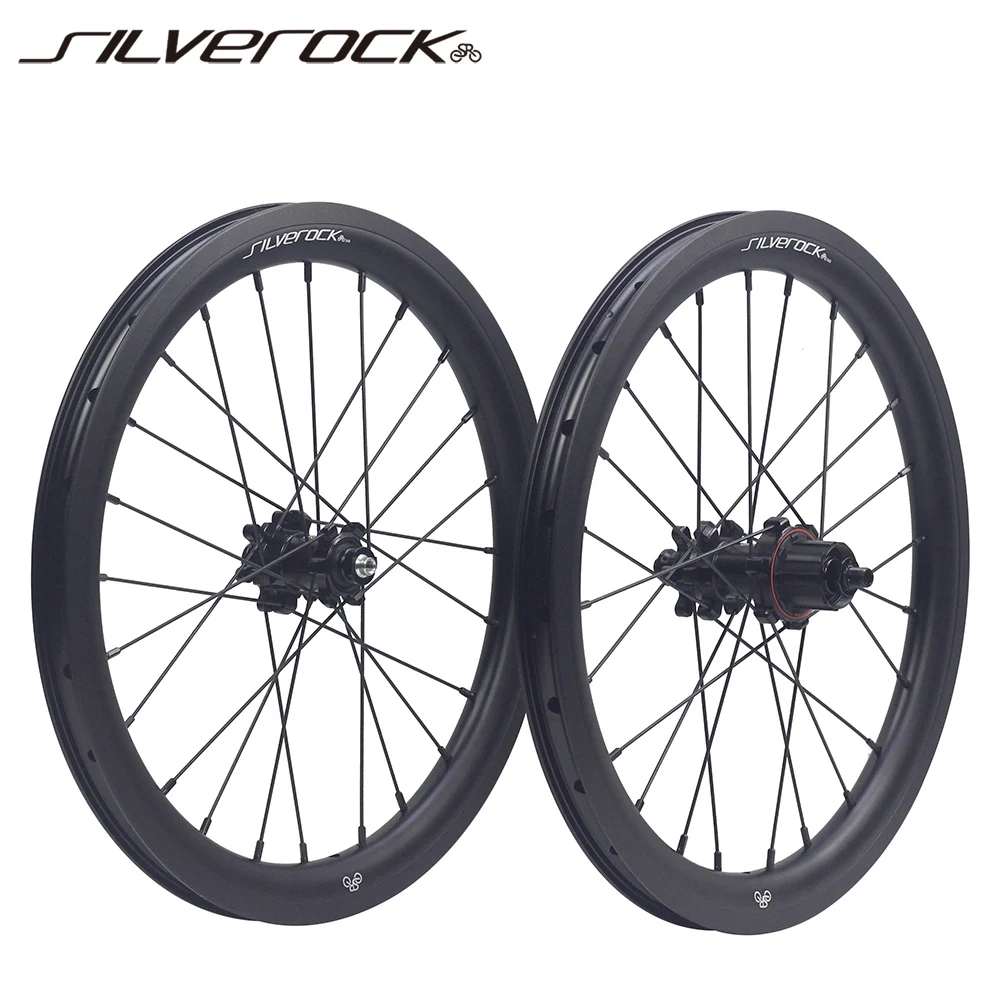 

SILVEROCK комплект колес из сплава 16x1 3/8 "349 7 скоростей для велосипеда Brompton 3 60 360 складной велосипед 24H прямой Тяговый дисковый тормоз колесо