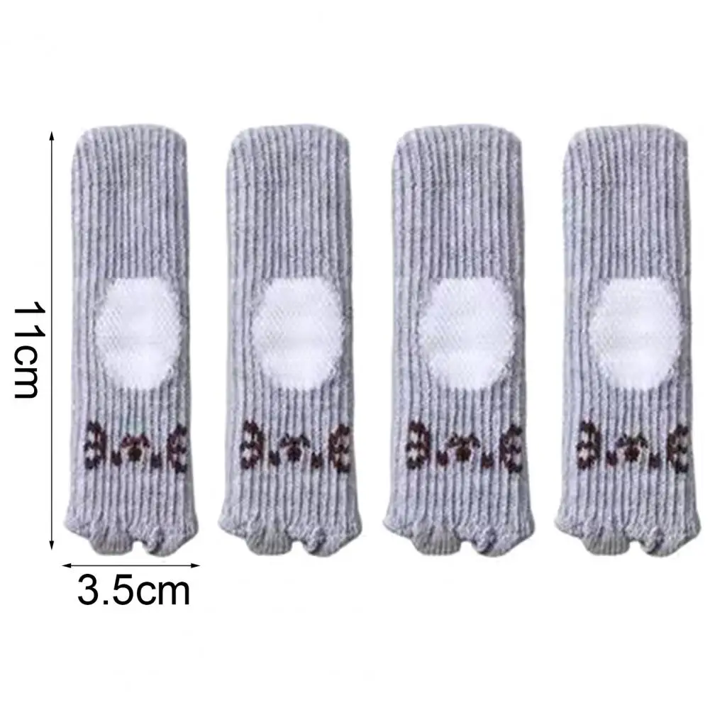 4Pcs/Set Table Leg Cover Thickened Noise Reduction Acrylic Fiber Knitted Door Handle Chair Foot Sock for Household |