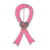 world aids day promotional logo rhinestone pink drop oil ribbon brooch pin ornament