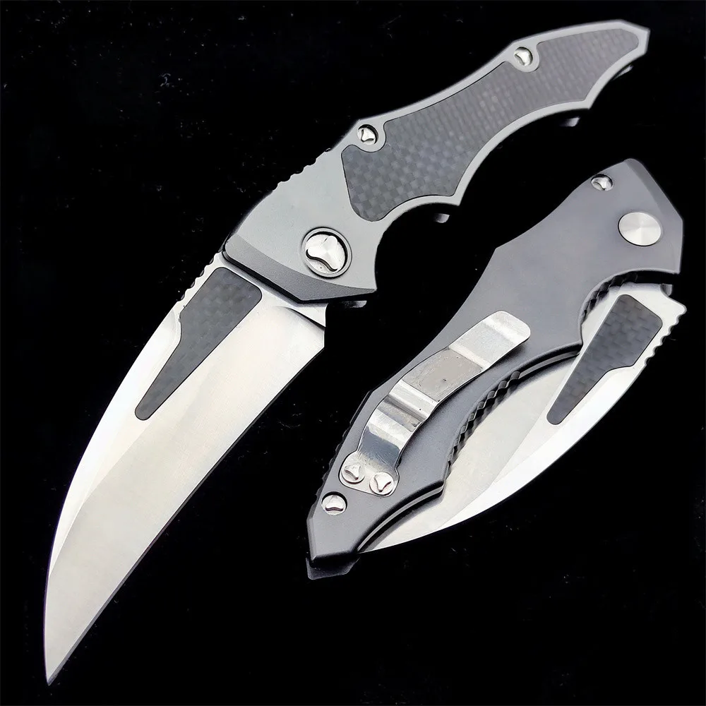 

High Hardness D2 Blade AUTO Karambit Knife Outdoor Hunting Knife Aviation Aluminum Handle Survival Claw Knife Camping Edc Tool