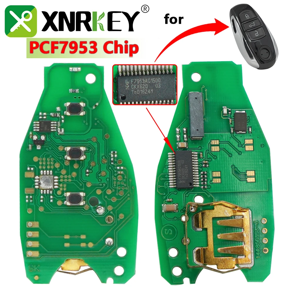 

XNRKEY 3-кнопочная электронная печатная плата PCF7953 чип 433 МГц для VW Volkswagen Touareg смарт-пульт дистанционного управления автомобильный ключ печатная плата