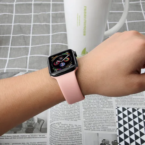 Силиконовый ремешок для Apple Watch, спортивный браслет для iWatch series 10 9 8 3 SE ultra 2, 40 мм 49 мм 44 мм 45 мм 46 мм 42 мм 41 мм 38 мм
