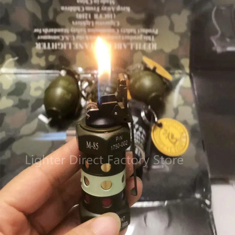 

Креативная Военная маленькая модель зажигалки с дымовой бомбой маленькая граната шлифовальный круг открытый пожарный Пистолет Аксессуары...
