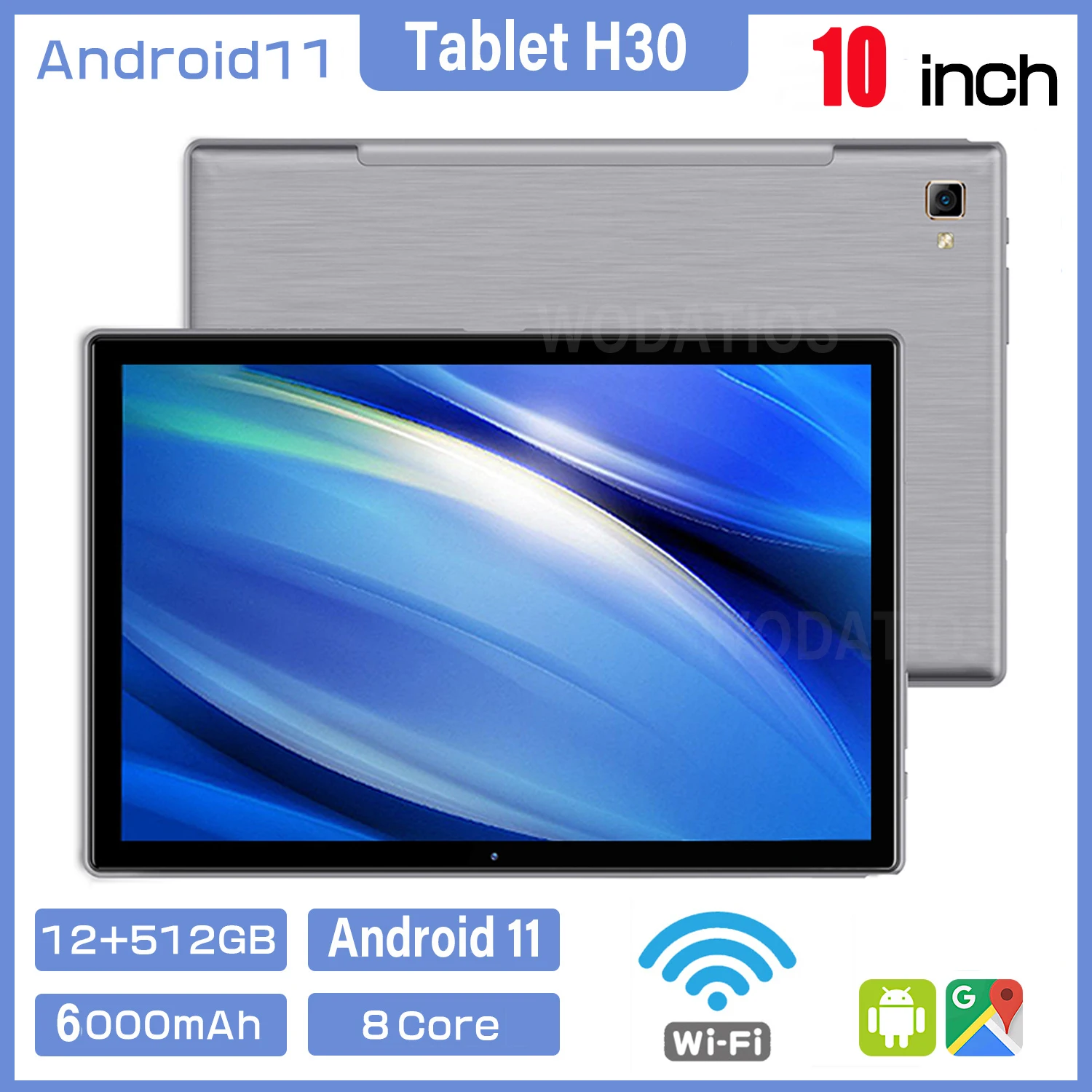 H30 Tablet 10 Inch Android11 6000mAh 8 Core Laptop Pad 12GB 512GB WIFI Office WPS Dual SIM Google Play LTETablette Mini Netbook
