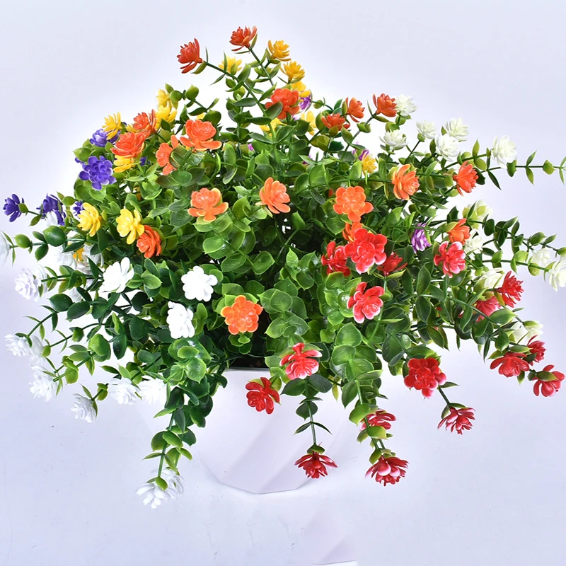 

Eucalyptus Artificial Flowers Wedding Bouquet Party Decoration Fake Plants Flower Home Office Kitchen Table Garden Outdoor Decor