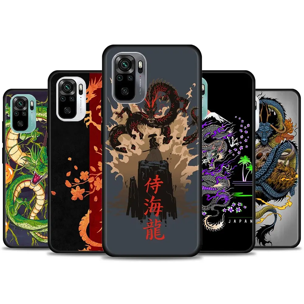 

Animal Fashion Dragon Pattern Phone Case for Redmi 10 9 9A 9C 9i K20 K30 K40 Plus Note 10 11 Pro Soft Case Silicone