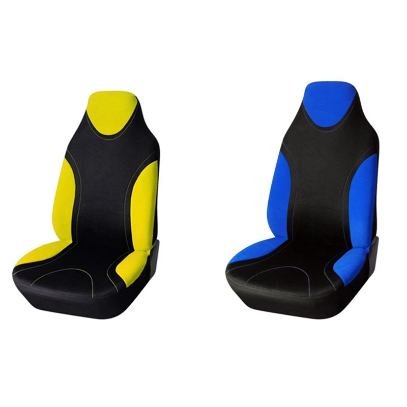 

2 Pcs Car Universal Support High Back Bucket Seat Cover Seat Cover Seat Seat Cover Yellow & Blue
