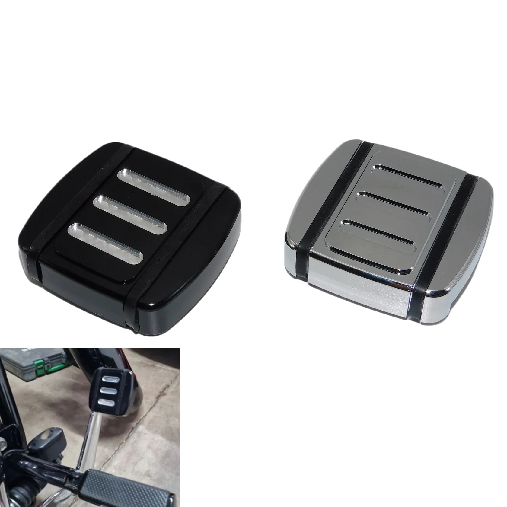 

Motorcycle Brake Pedal Cover CNC Clutch Brake Pedal Pad Black/Chrome For Harley Softail FXSTS 1984-2017 Dyna Fat Bob FXDL XG750