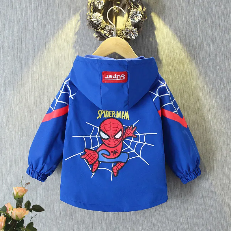 Spring Toddler Boys Clothes Spiderman Baby Children Jacket Coats Autumn Little Kids Windbreaker Boy Hooded Zipper Cardigan
