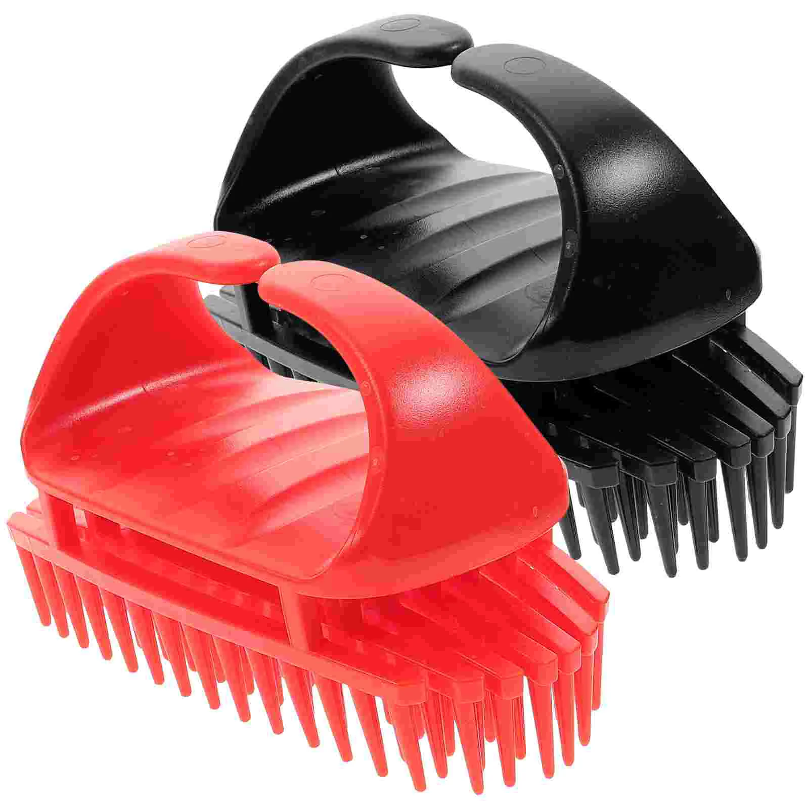 

2pcs Silicone Shampoo Brush Head Scalp Scrubber Hair Dandruff Scrubber for Hairdressing Shower (Black + Red)