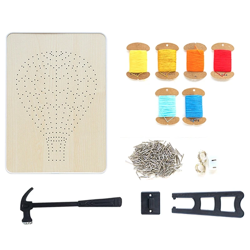 

String Art Kit With LED Light Crafts Kit For Adults And Kids DIY String Art With All Necessary Accessories And Frame
