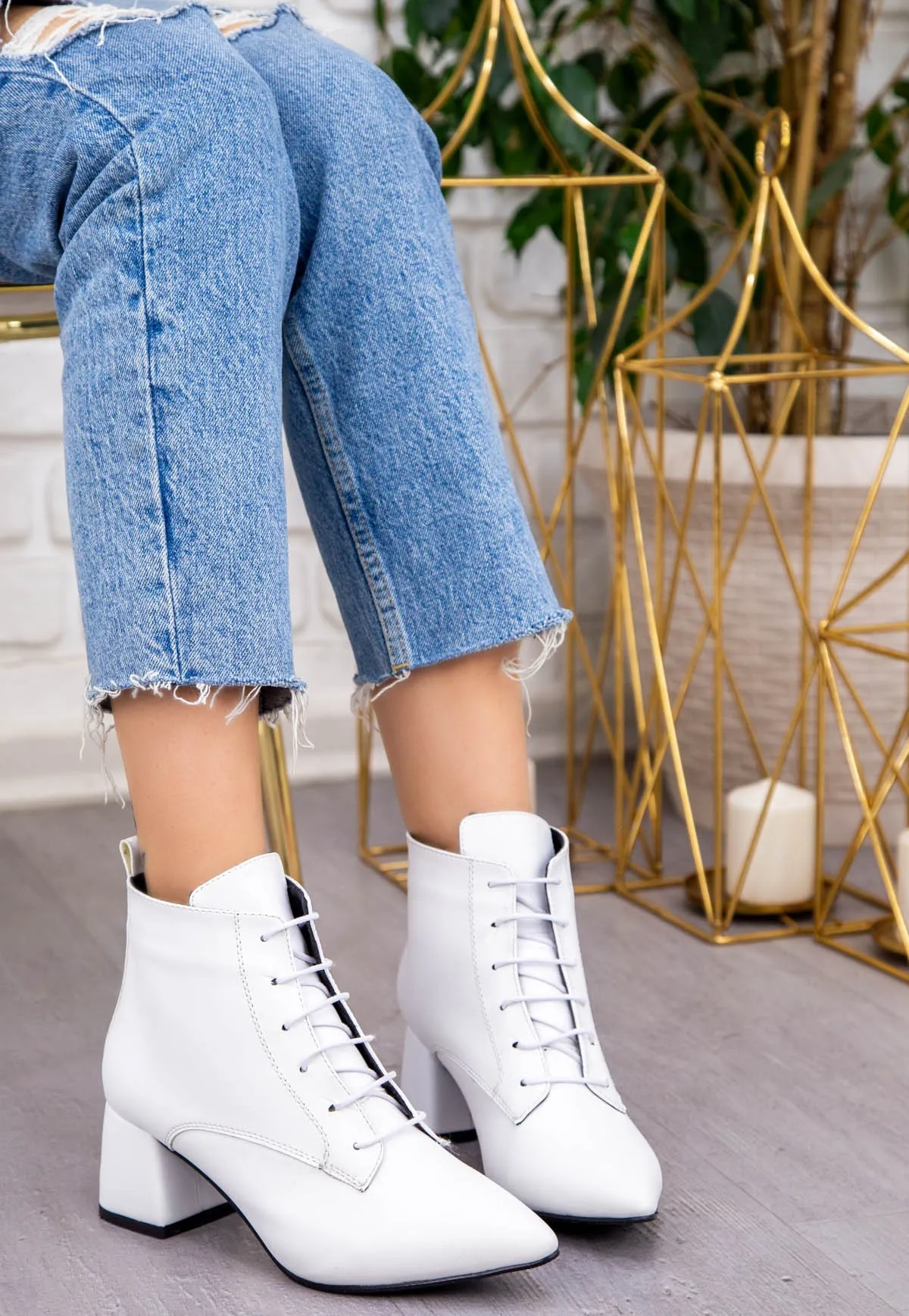 

Rait Black Skin Lace-Up Boots