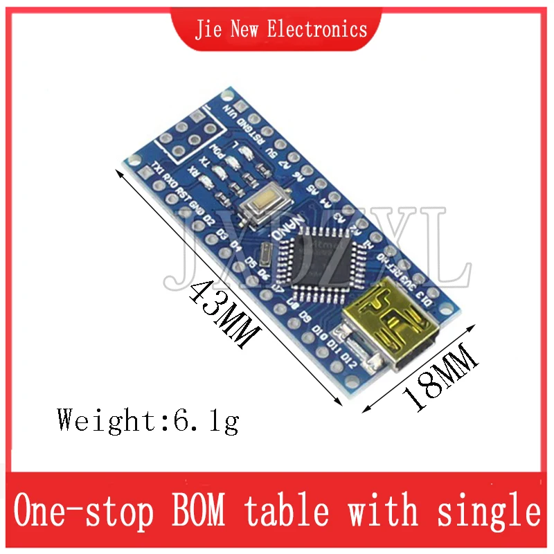 Фото Type-C USB Nano 3.0 с загрузчиком, совместимый контроллер Nano 3.0 для Arduino CH340, USB-драйвер, 16 МГц, оригинальная микросхема ATMEGA328P №3