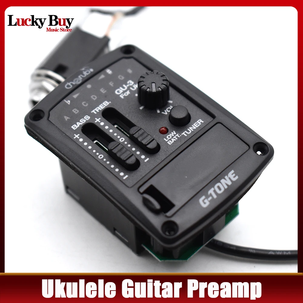 

Cherub GU-3 Acoustic Ukulele Preamp System 2Band EQ for Ukulele with Chromatic Tuner Ukulele Pickup