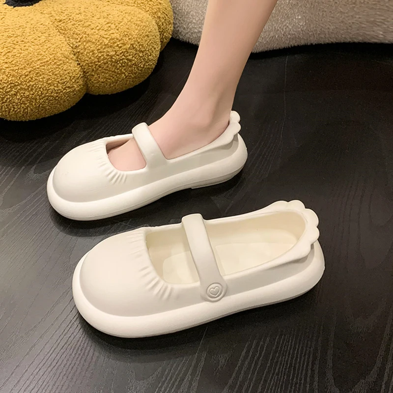

Clogs With Heel Anti-Skid Beach Sandal Woman Luxury 2023 Summer Female Shoe Shallow Mouth Thick New Girls Low Outside Basic Slid