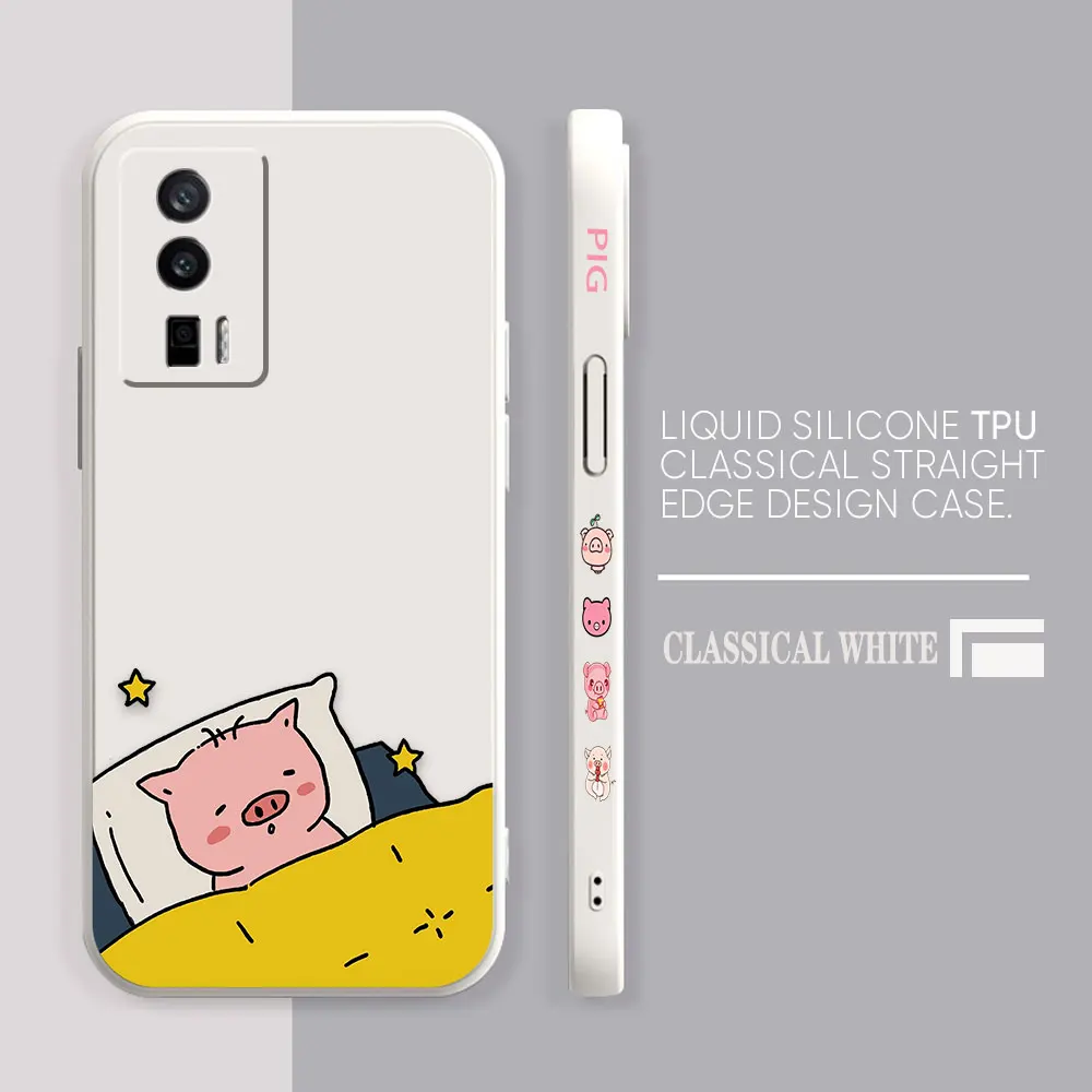 Case For Redmi K60E K60 K50 K40S K40 K30 K20 12C 10C 9A 9 8 10X 10A Pro 4G 5G Gaming Case Fundas Shell Cute Cartoon Pink Piggy