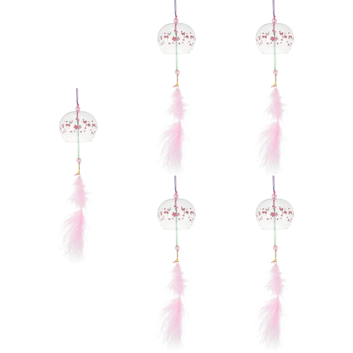 

5pcs Japanese Style Wind Chime Indoors Outdoors Wind Bell Japanese Style Glass Wind Bell Pendant
