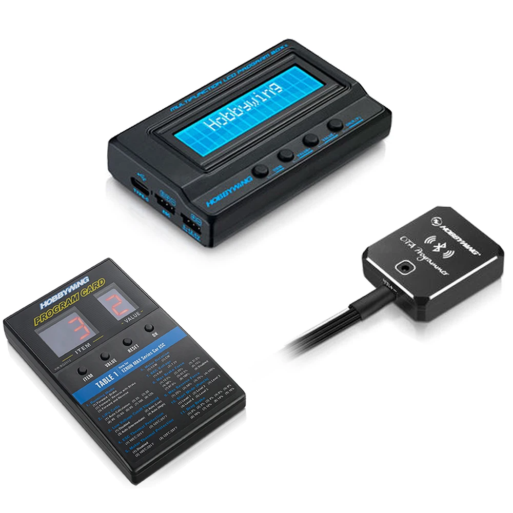 Программируемая карта HOBBYWING ESC, ЖК-дисплей/LED/OTA, Bluetooth 3 в 1, с вольтметром для бесщеточного ESC, для радиоуправляемого автомобиля, лодки, дрона