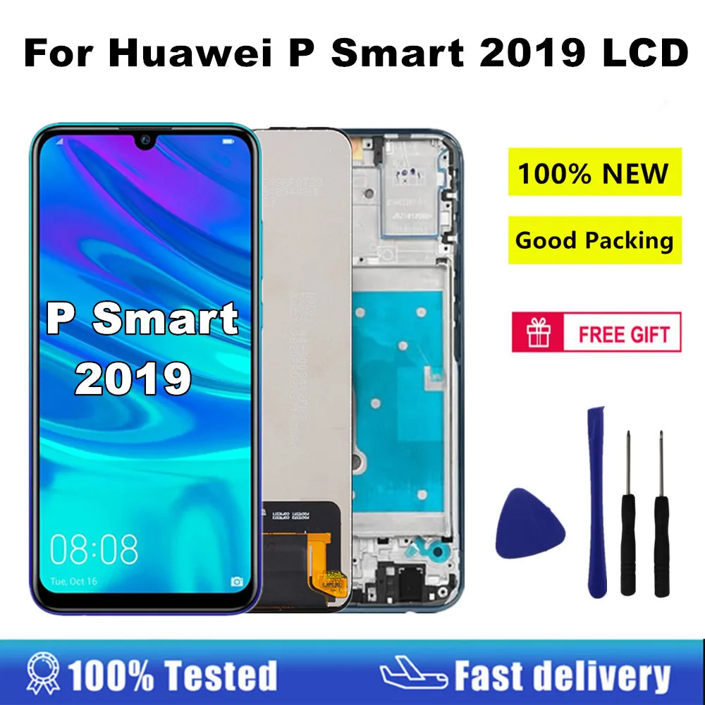 6 21 &quotЖК-дисплей для Huawei P Smart 2019 сенсорный экран дигитайзер Замена с рамкой LCD POT-LX1